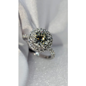 Кольцо из белого золота в стиле Cartier c бриллиантами 2,030 ct HPTP